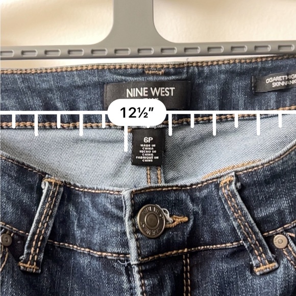 NEW NINE WEST Cigarette High Rise Skinny Ankle Jeans size 6P - Picture 5 of 9